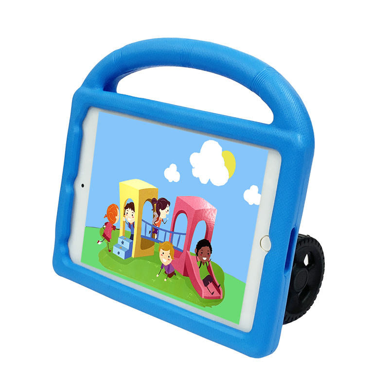 Wheel iPad Case For iPad Mini 1/2/3/4/5 Shockproof Stand Cover With Handle Stand-Blue