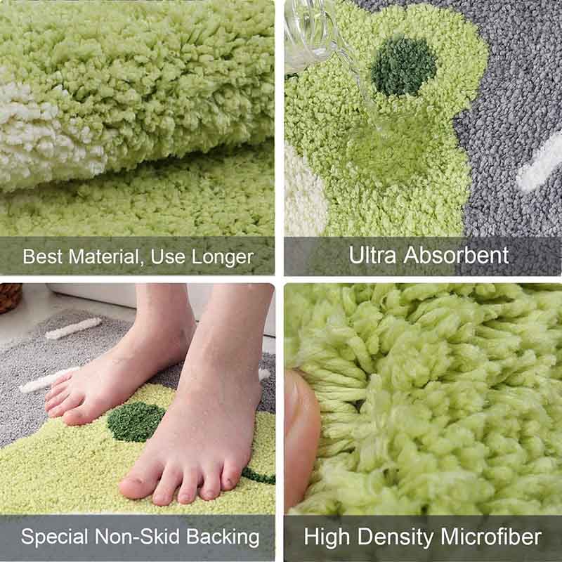 Durable Indoor Soft Front Door Rug, Water-Absorbing and Anti-Skid, Suitable for Bathroom Door, Indoor, Entry Mat (Little Frog)