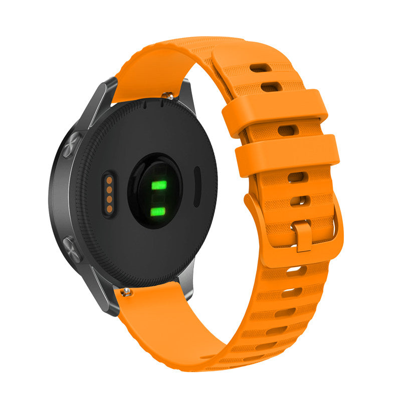 Silicone Watch Band Wave Pockmark for Samsung Cear S2 Huawei Watch GT-AmberYellow