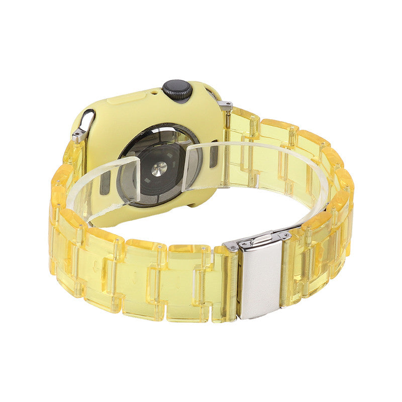 Fashion Resin Candy Watch Band + Watch Case For Apple Watch SE/6/5/4/3/2/1£¨Yellow+Yellow£©