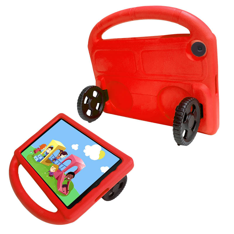 Wheel Samsung Tablet Case For Tab A 10.1 T510/T515(2019) Shockproof Stand Cover With Handle Stand-Red