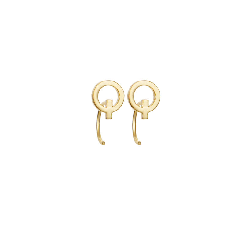 Alphabet Letter Earrings Personalized Initial Stud for Ladies Girls-Q