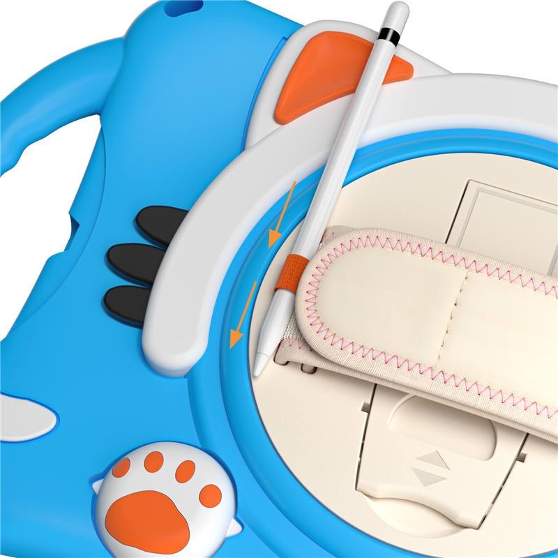 CatA iPad Silicone Case For iPad Mini 5 4 3 2 1 Built-in Handle Stand With a Strap-Light Blue