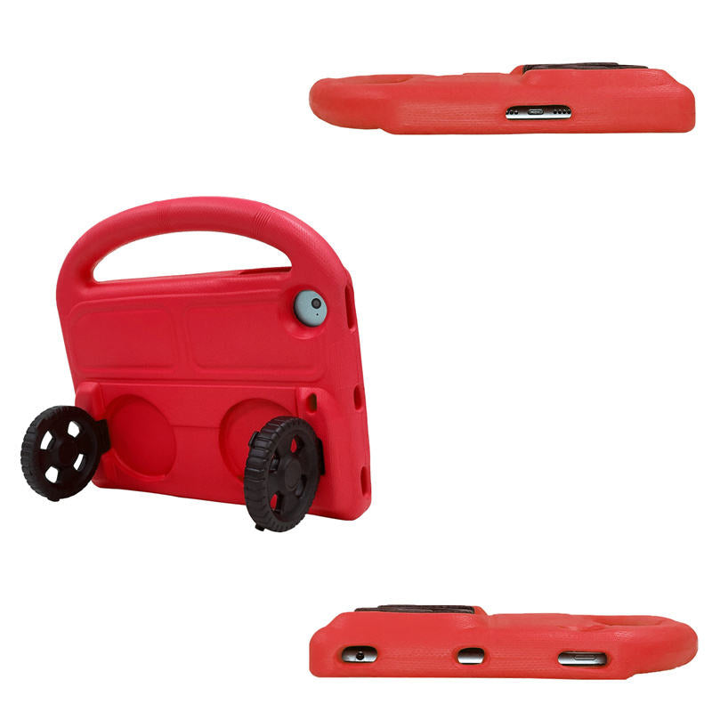 Wheel iPad Case For iPad Mini 1/2/3/4/5 Shockproof Stand Cover With Handle Stand-Red
