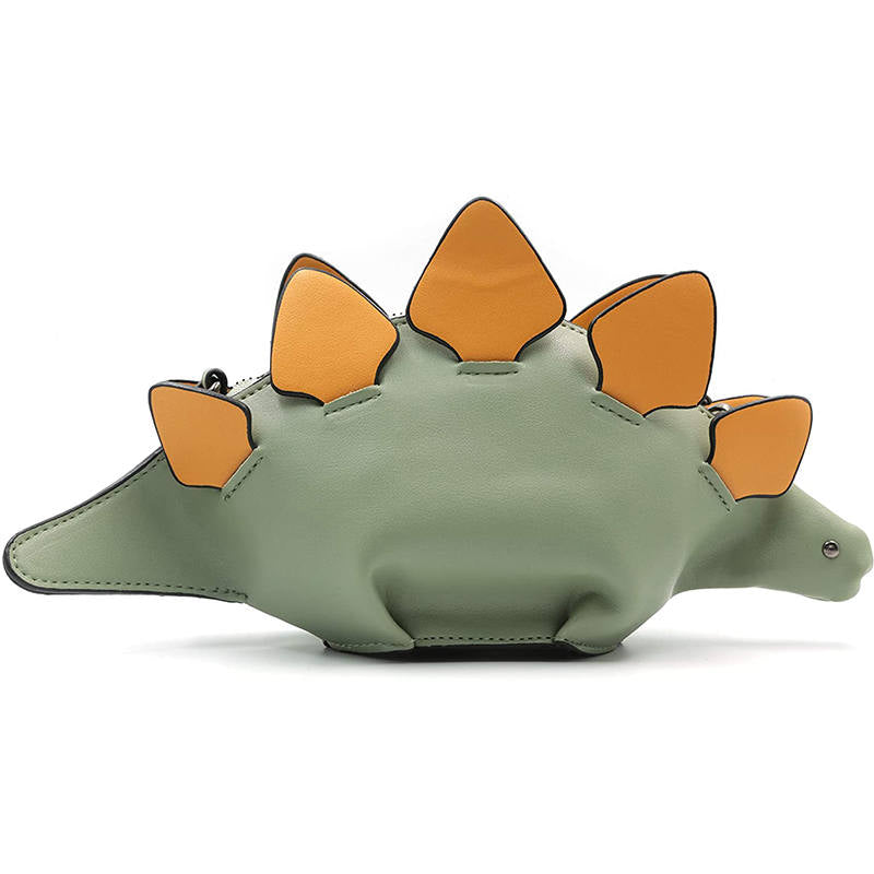 Dinosaur Shoulder Purses PU Stegosaurus CrossBody Bag for Girl Women-Green