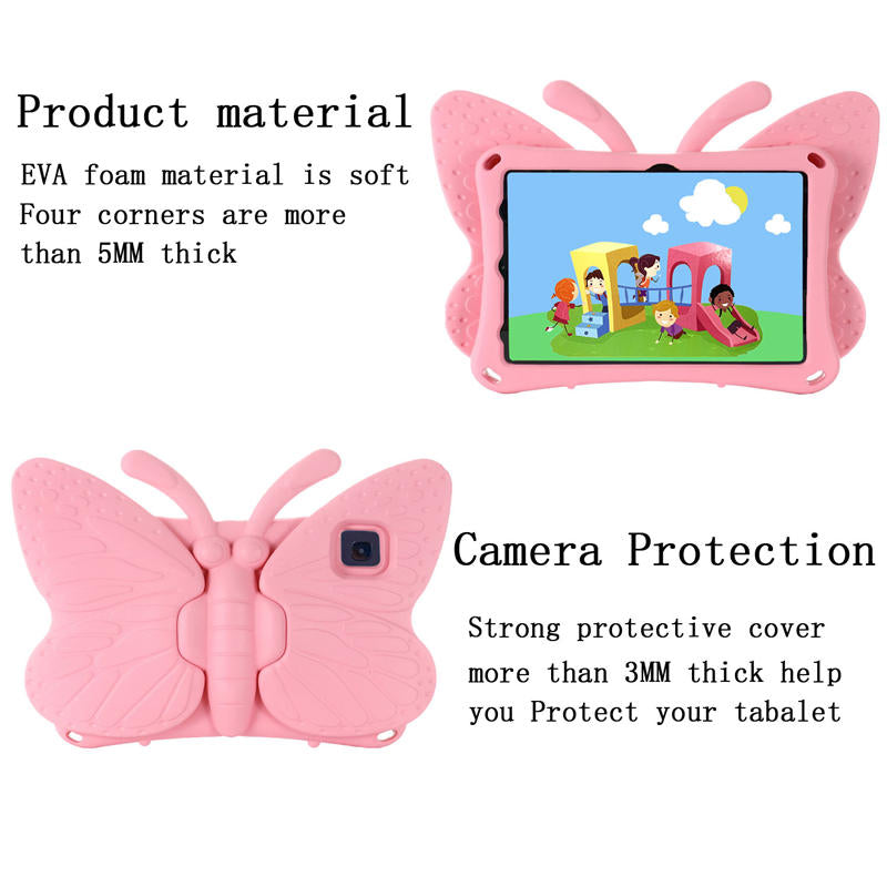 Butterfly Samsung Tablet Case for Galaxy Tab A8 10.5 Inch 2021 (SM-X200/SM-X205/SM-X207)-Pink