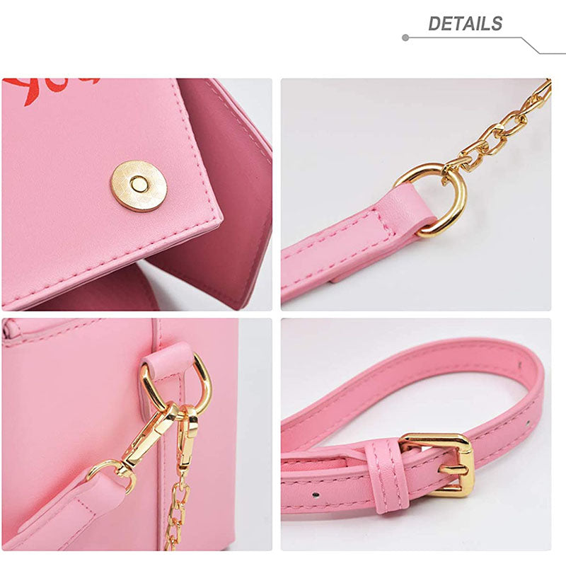 Fashion Crossbody Bag Chinese Takeout Box Style Clutch Bag for Girl-Pink
