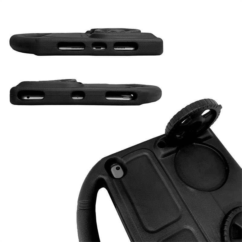 Wheel iPad Case For iPad 7/8/9 Air 3 Pro 10.5 inch Shockproof Stand Cover With Handle Stand-Black