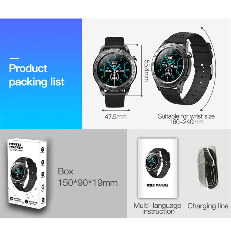 F22U Smart Watch with Heart Rate Monitor Body Temperature Thermometer IP67 Waterproof-Red