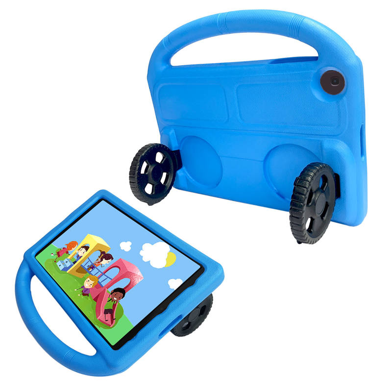 Wheel Samsung Tablet Case For Tab A 10.1 T510/T515(2019) Shockproof Stand Cover With Handle Stand-Blue