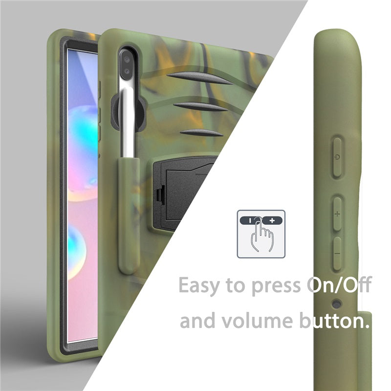 Shock Wave Kickstand Case Anti-Fall Protection With Pencil Holder For Samsung Tab S6 10.5inch T860/T865/T867(2019)-Camouflage