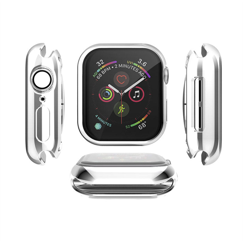TPU All Around Screen Protective Cover for iWatch SE/6/5/4/3/2/1-Silver