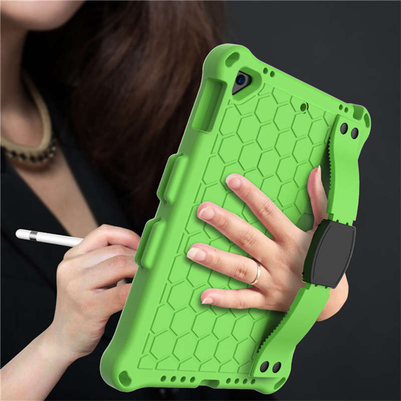 Hive iPad Case For iPad 5/6/Pro 9.7/iPad9.7 Durable Stand Cover With Shoulder Strap-GreenBlack