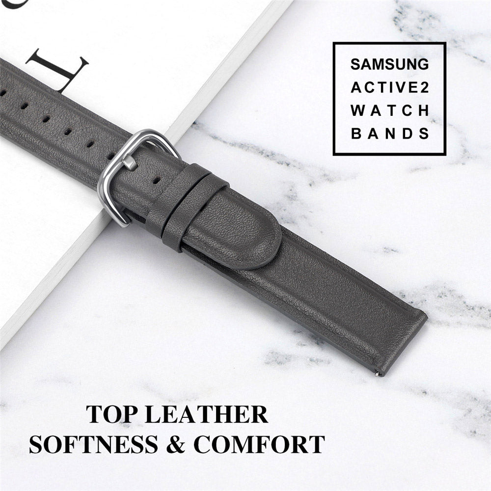 Fashion Leather Watch Band For Samsung Galaxy Watch 42/46mm Gear S3 Frontier/Classic(Grey)