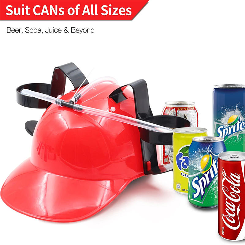 2 Packs Beer Helmet Drinking Hat The Beer Hat Drinking Holder or Soda Drink Hat Party Fun Beverage Gadgets Black