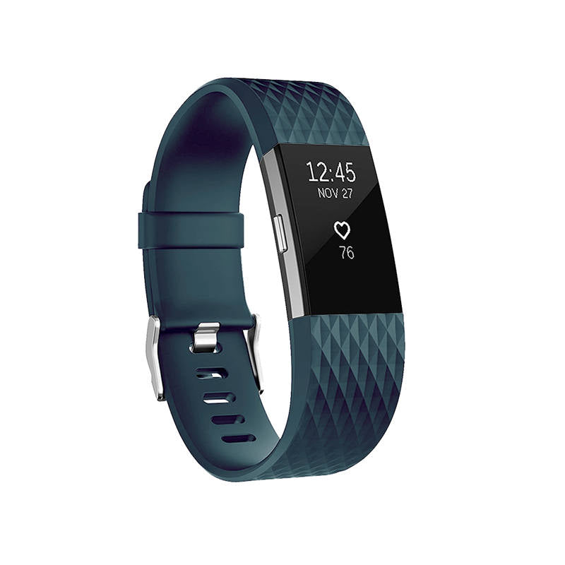 Silicone Replacement Strap Wrist Accessories For Fitbit Charge 2 -Rock Cyan