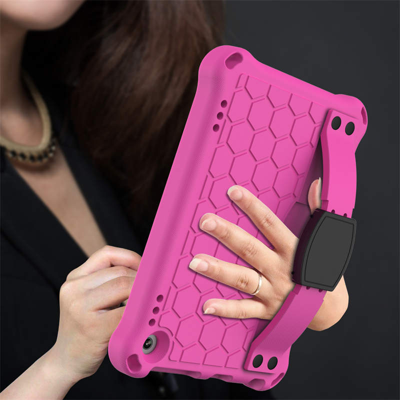 Hive Kindle Fire HD8/HD8 Plus (2020) Tablet Case Durable Stand Cover With Shoulder Strap-RoseBlack