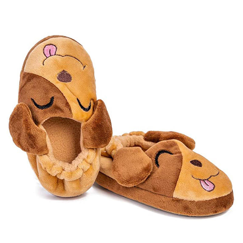 Boys Girls Slippers Cartoon Cute Animals Plush Warm Home Shoes