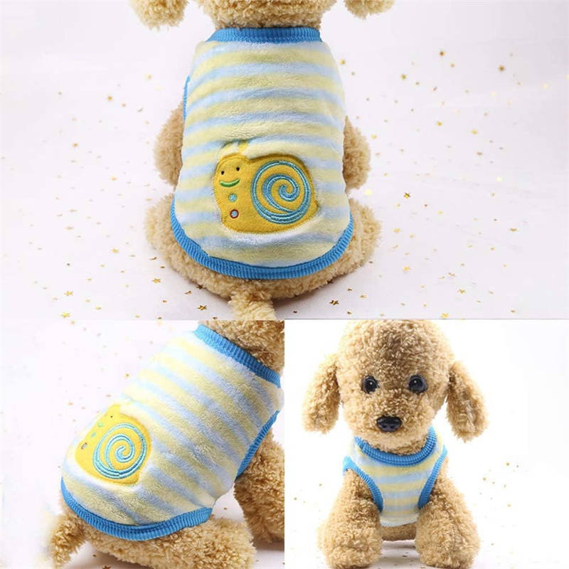Set of 2 Pcs Pet Fleece Sweaters Warm Printed Clothes for Small Dogs-Set3
