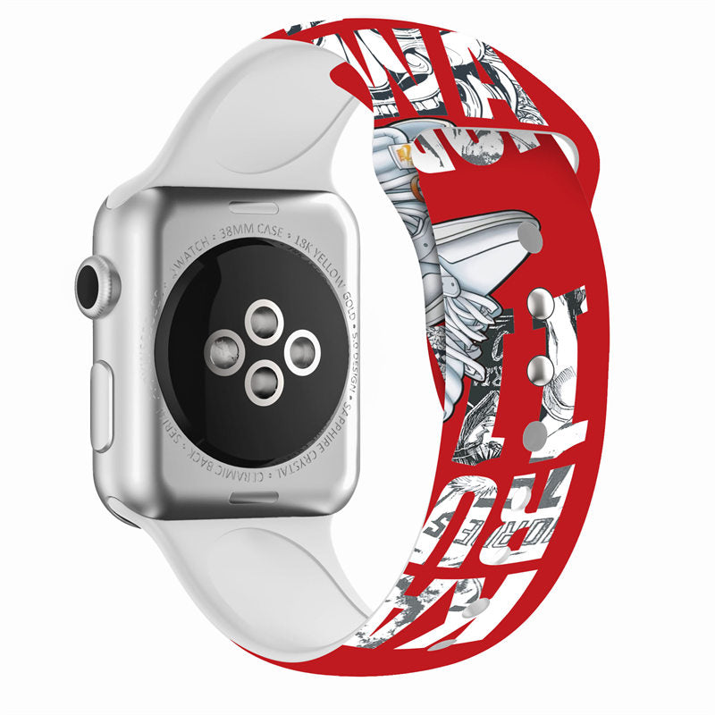 Street Fashion Printing Pattern Silicone Watchband for Apple Watch SE & Series 6/5/4/3/2/1-A27