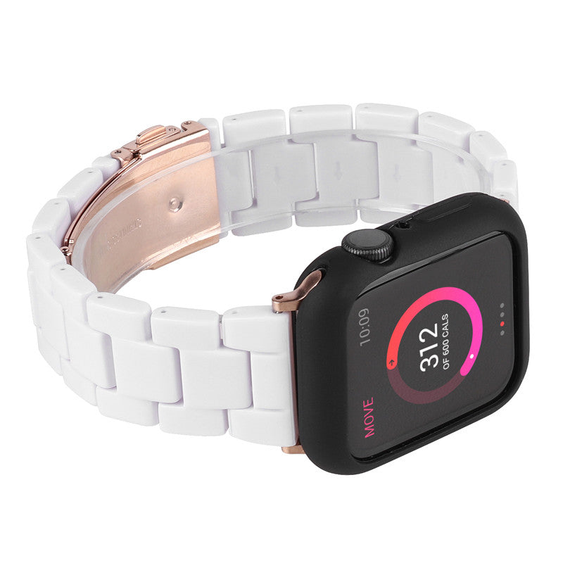 Fashion Resin Candy Watch Band + Watch Case For Apple Watch SE/6/5/4/3/2/1£¨White+black£©