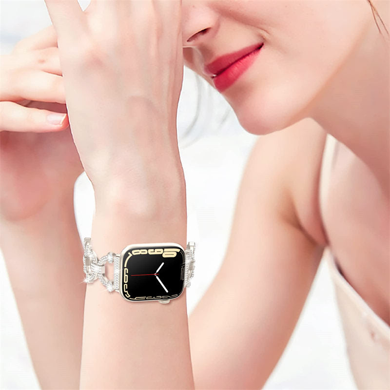 Bling Strap Full Diamonds Metal Jewelry Band for Apple Watch-Starlight