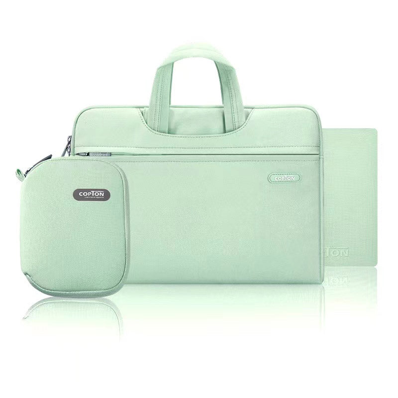 3Pcs 14 inch Laptop Sleeve Carrying Bag Durable Water Resistant Computer Handbag-Green