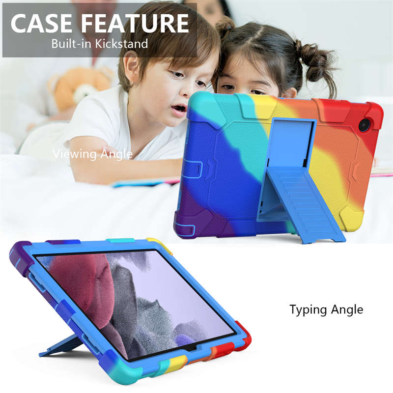 Samsung Tablet Case For Galaxy Tab A8 10.5inch 2021 (SM-X200/SM-X205/SM-X207)-GoldRose-RainbowBlue