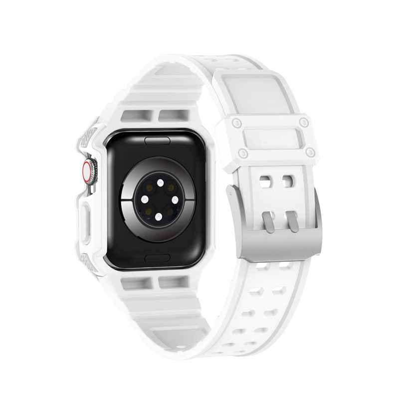 Sport Rugged Watchbands with Bumper Case Compatible for Apple Watch-All White