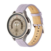 Genuine Leather Watchband Groove for Galaxy Watch 42mm/Samsung Gear S3-Purple