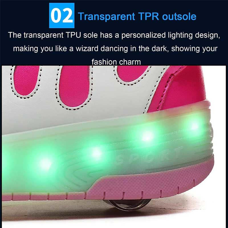 Childrens LED Wings Roller Sneakers with 2 Wheels
