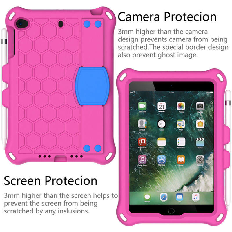 Hive iPad Case For iPad Mini 1/2/3/4/5 Durable Stand Cover With Shoulder Strap-RoseBlue