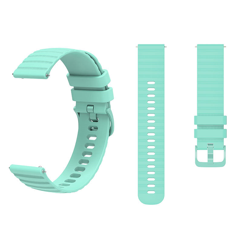 Silicone Watch Band Wave Pockmark for Samsung Cear S2 Huawei Watch GT-TealGreen
