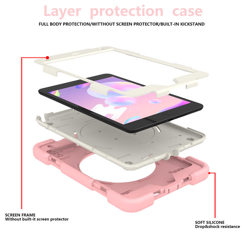 iPad Case For iPad Mini 4/5 with 360¡ãSwivel Stand-Cherry Blossom Powder