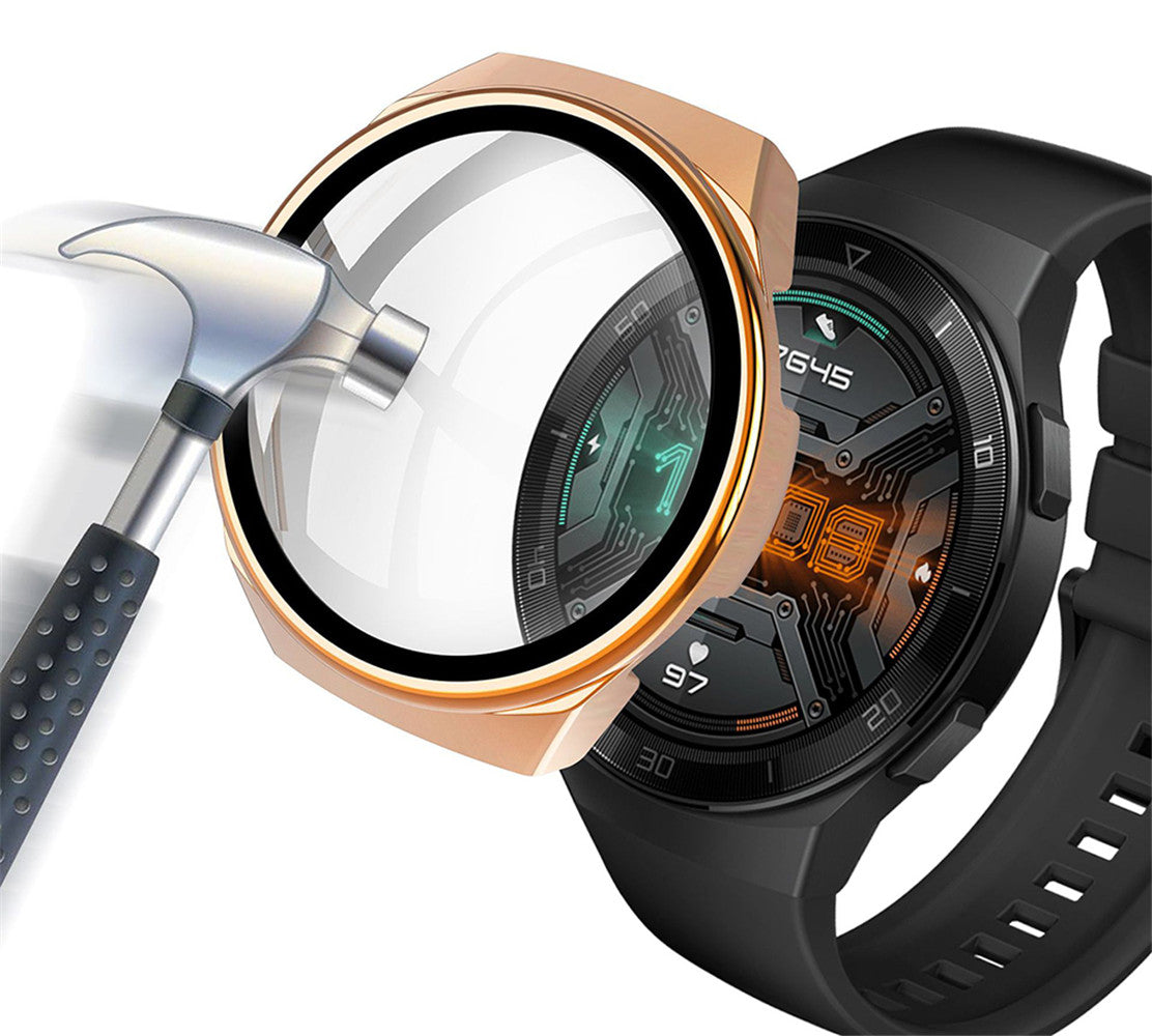 PC + Glass Full Cover WatchCase For Huawei Watch GT2E-Rose Gold