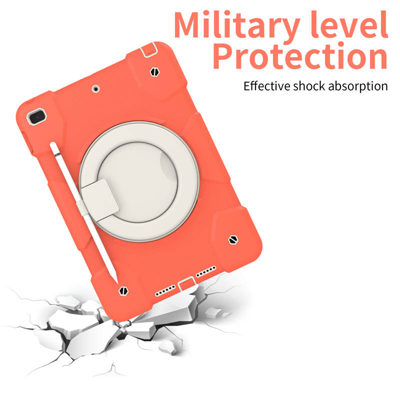 iPad Case For iPad 10.2 with 360¡ãSwivel Stand-Coral Orange