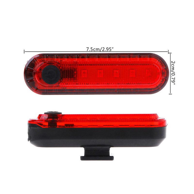 USB Rechargeable LED Bike Tail Light 2 Pack 4 Light Mode Options-Red