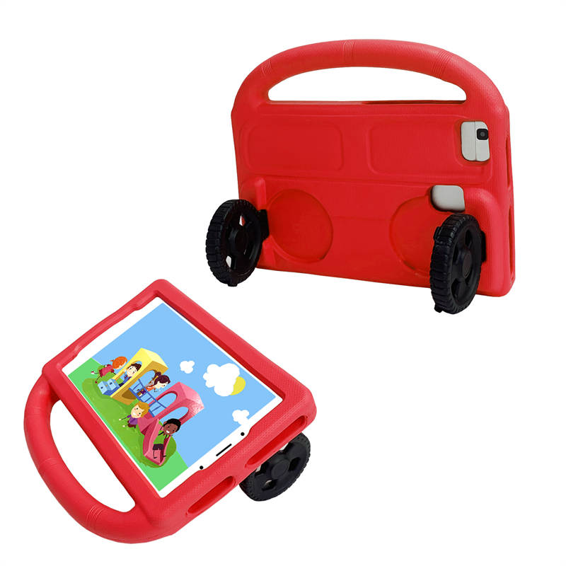 Wheel Samsung Tablet Tablet Case For 8.0inch Tab A 3 4 E/8.7inch Tab A7lite Shockproof Stand Cover With Handle Stand-Red