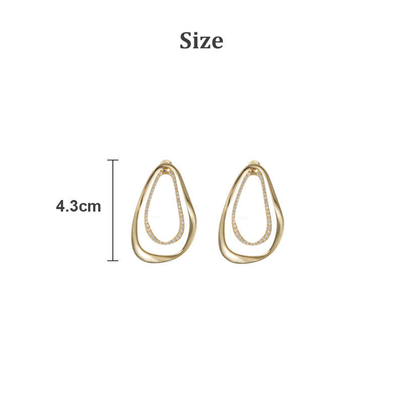 Double Hoop Curved Statement Earrings for Women