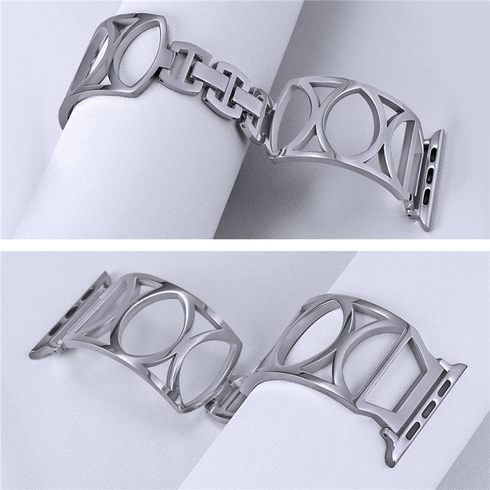 Fashion Hollow Metal Watch Band For Apple Watch SE/6/5/4/3/2/1(Silver)