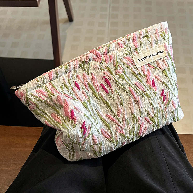 Floral Makeup Bag Travel Cosmetic Organizer for Women and Girls-Willow