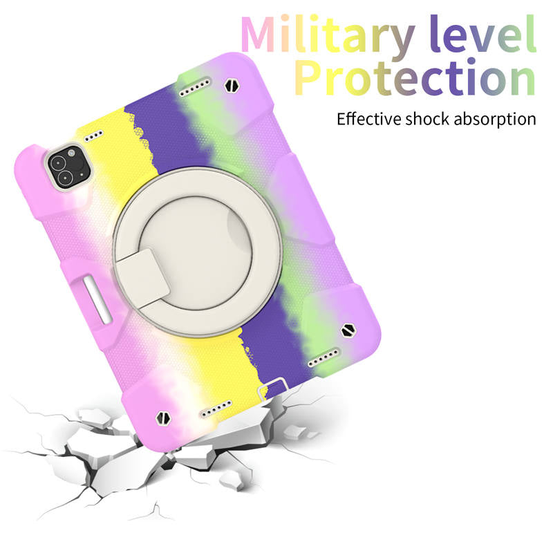 iPad Case For iPad Air 5 with 360¡ãSwivel Stand-Colorful Purple