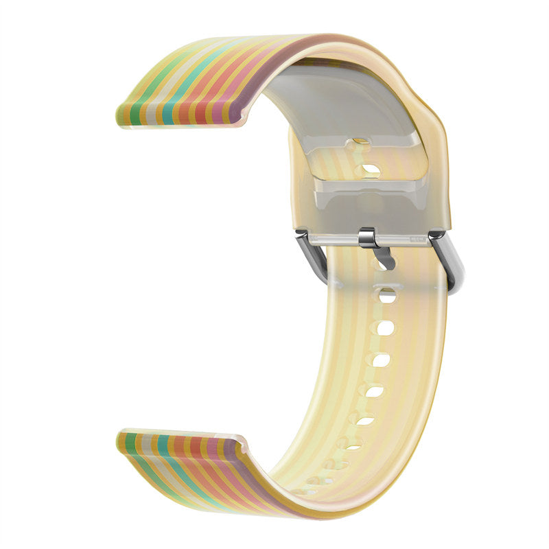 Semi Frosted Watch Strap Transparent Rainbow for Samsung Huawei Watch-07