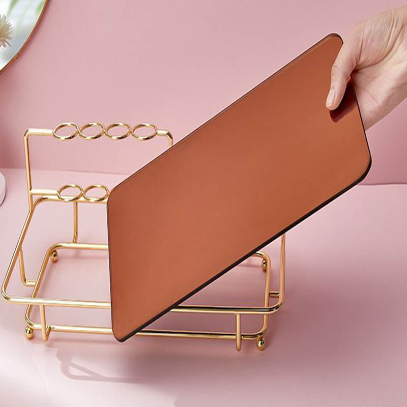 European Style Metal Cosmetic Storage Storage Rack For Bathroom Bedroom-GoldL