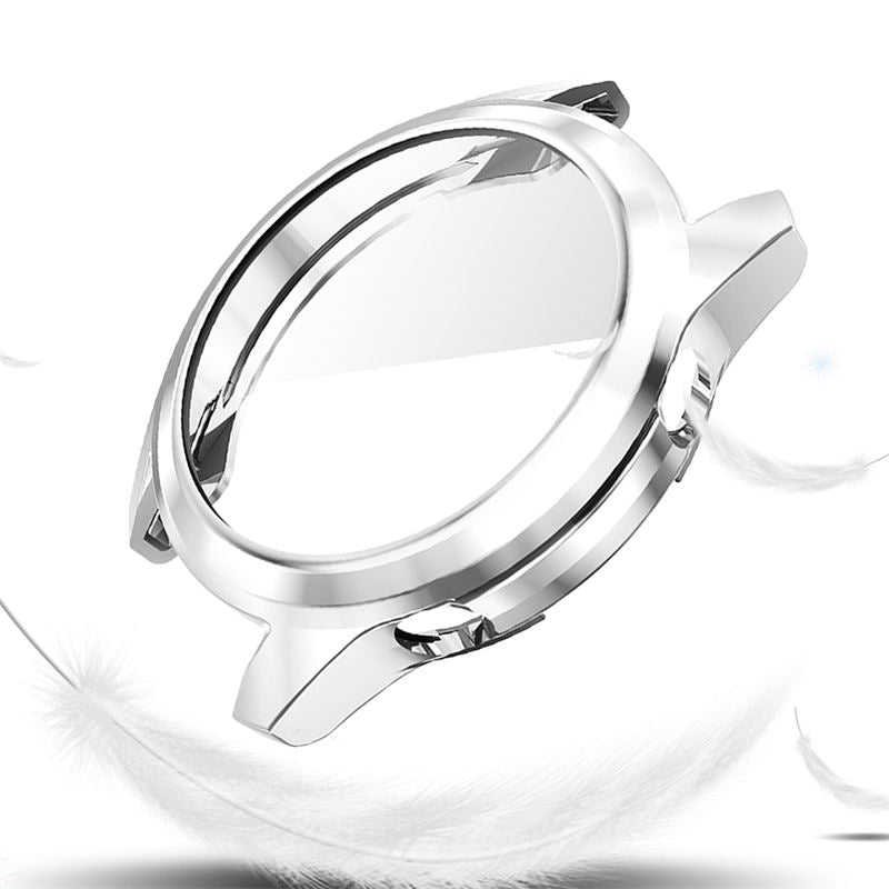 TPU Screen Protector Case For Huawei Watch GT2 42mm&46mm with HD Tempered Glass-Silver