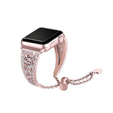 Hollow Retro Metal Watch Band With Diamond For Apple Watch SE/6/5/4/3/2/1(Pink)
