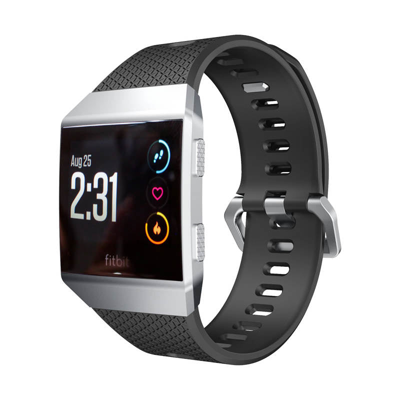Soft Silicone Band For Fitbit Ionic Smart Watch Replacement Accessories-Black