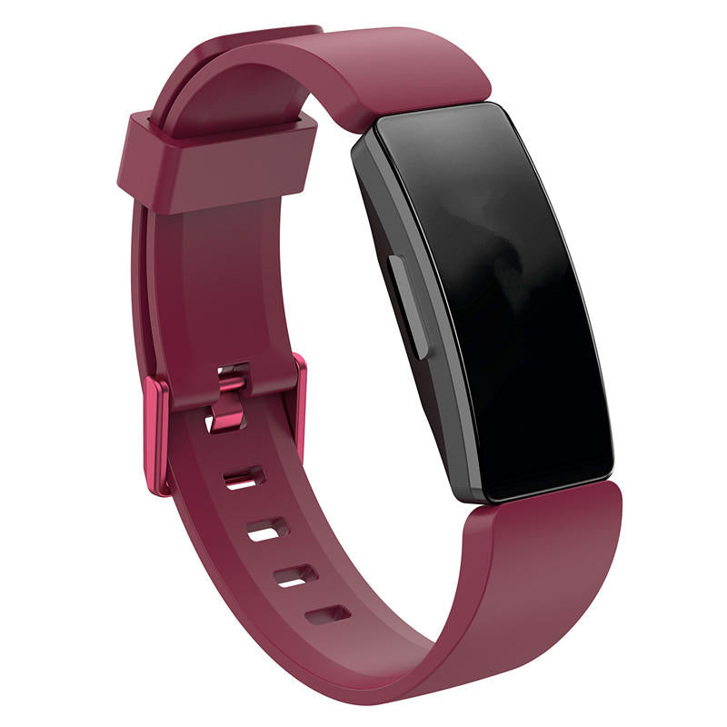 Soft Silicone Wristband Replacement Sports Watch Band For Fitbit Inspire/Inspire HR/ACE 2 -Wine Red