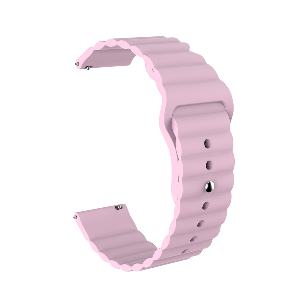 Wave Style Silicone Watch Band For Samsung Galaxy Watch 42/46mm Gear S3 Frontier/Classic(Pink)