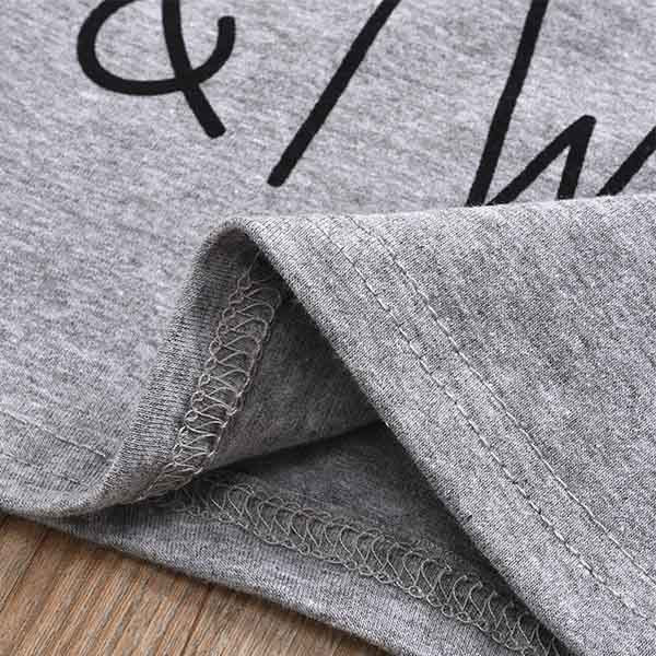 Children Young Wild Letter Print T-Shirts Fashion Short Sleeved-Gray